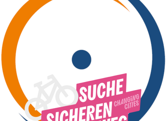Das ADFC Kringel-Logo kombiniert mit dem Changing CIties Slogan